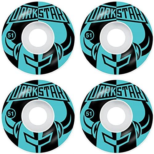 Darkstar Skateboards Divide Black/Aqua Skateboard Wheels - 51mm 99a (Set of 4)