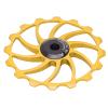 Keenso Pulley Wheel, Ceramic Bearing 16T Rear Derailleur for Road Bikes, Gold, Suitable for Professional Cyclists and Riders, Replacement Parts for Training or Racing view 1