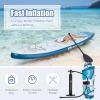 Goplus Inflatable Stand up Paddle Board, 6" Thick SUP with Premium Accessories, Adjustable Aluminum Paddle, Leash, Carry Bag, Hand Pump, Removable Fin (Navy+White, 10.5 FT) view 3