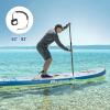 Goplus Inflatable Stand up Paddle Board, 6" Thick SUP with Premium Accessories, Adjustable Aluminum Paddle, Leash, Carry Bag, Hand Pump, Removable Fin (Navy+White, 10.5 FT) view 4