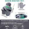 SATINIOR 6 Pieces Winter Boys Hat Dinosaur Warm Mittens Set Pompom Baby Knitted Hat Scarf Gloves Earflap Beanie (Stylish Color) view 2