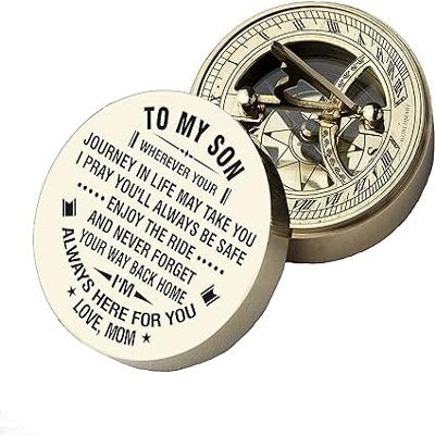 WORLDMART Personalized Compass, Gift for Son, to Our Son, Mom to Son, Dad to Son, Boyfriend, for Customized Compass (to Our Son)