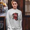 Tee Hunt Native American Legends Sweatshirt Skull Face War Bonnet Headdress Crewneck White Small view 2