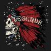 Tee Hunt Native American Legends Sweatshirt Skull Face War Bonnet Headdress Crewneck White Small view 3
