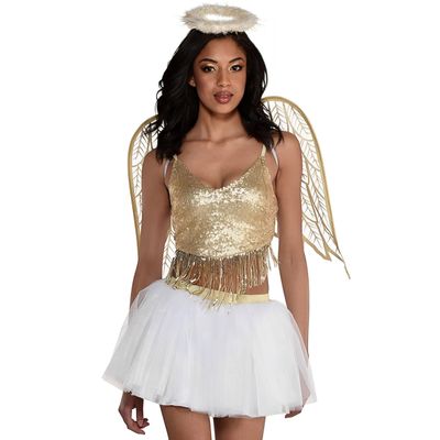 White & Gold "Heaven On Earth" Costume - Womens (Size Small 2-4) - Luxurious & Comfortable Outfit Perfect For Halloween, Parties & Cosplay - 1 Set