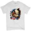 Native American Chief T-Shirt War Bonnet Dreamcatcher Indigenous Men's Tee White Small view 1