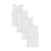 Buyless Fashion Big Girls Tagless Cami Scoop Neck Undershirts White Cotton Tank with Trim (4 Pack) - TW14-GWW-11-12 view 3