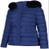 BodiLove Women's Fur Hooded Utility Jacket With Zipper and Flannel Lining Navy L view 3