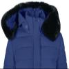 BodiLove Women's Fur Hooded Utility Jacket With Zipper and Flannel Lining Navy L view 4
