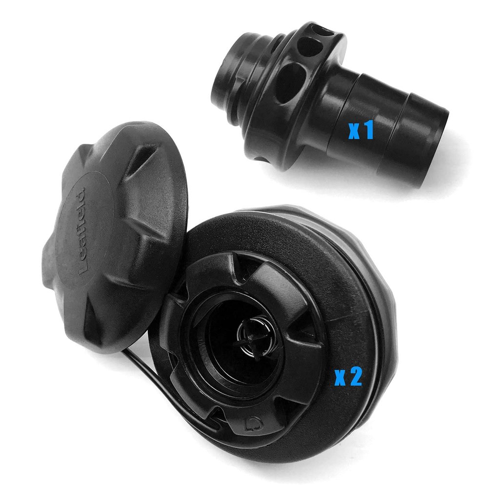 Original Leafield C7 Inflation and deflation Air Valve, Package with Two (2) Valves & One (1) Genuine Screw-in Valve Adaptor suitable for 20mm Diameter Hose