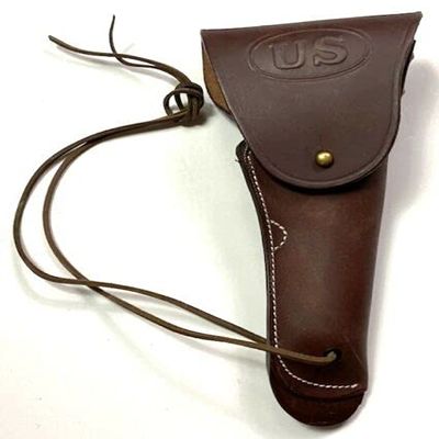 M1911 .45 Leather Hip Holster Brown US WWII WW2 Style M1916 .45 Holster for Colt M1911 and Similar Semi Autos