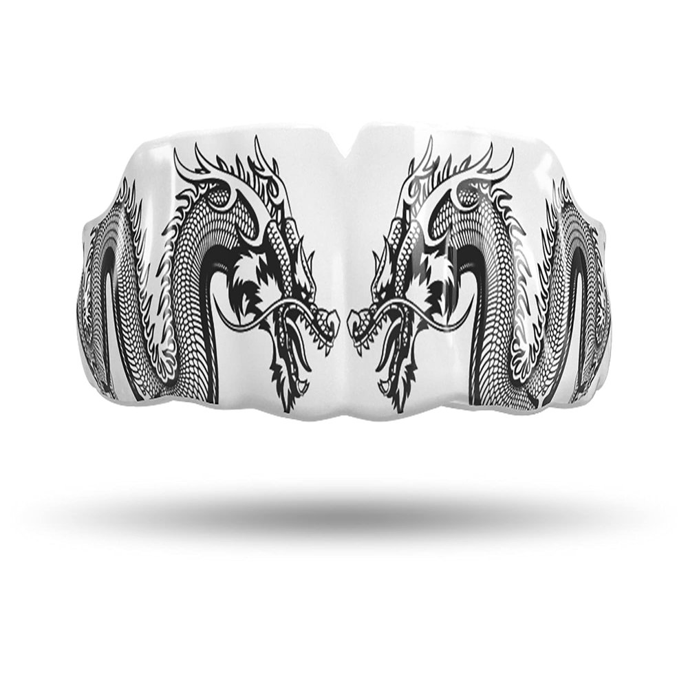 Impact All Sports Mouthguard Lacrosse, Football, Hockey, Basketball, Jiu-Jitsu, and More, Breathable Mouthguard for Youth Adults, Professional Custom-Fit, Dragon White