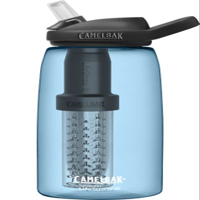 CamelBak Eddy+ Bite Valve Tritan Renew Water Bottle with Water Filter by LifeStraw True Blue, 32oz