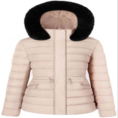BodiLove Women's Fur Hooded Utility Jacket With Zipper and Flannel Lining Beige L