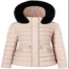 BodiLove Women's Fur Hooded Utility Jacket With Zipper and Flannel Lining Beige L view 1
