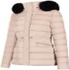 BodiLove Women's Fur Hooded Utility Jacket With Zipper and Flannel Lining Beige L view 3