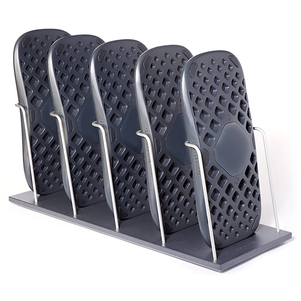 FluidStance The Plane Balance Board | Small Fleet for Office Team | Recycled, Eco-Friendly, USA Made Materials | Anti-Slip Surface | Standing Desk Accessory | 5 Boards & Rack