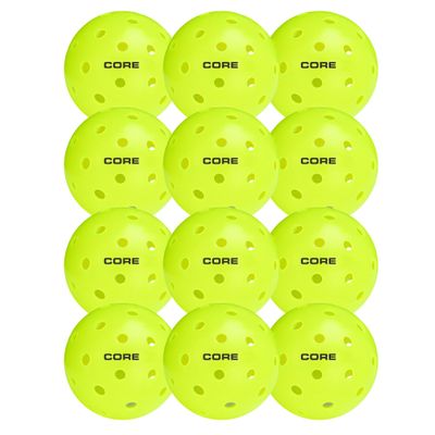 CORE Pickle ball Balls for Professionals and All Levels of Play Balls with 40 Holes -USA Pickle ball Approved Durable Outdoor Pickle ball (12 Balls)