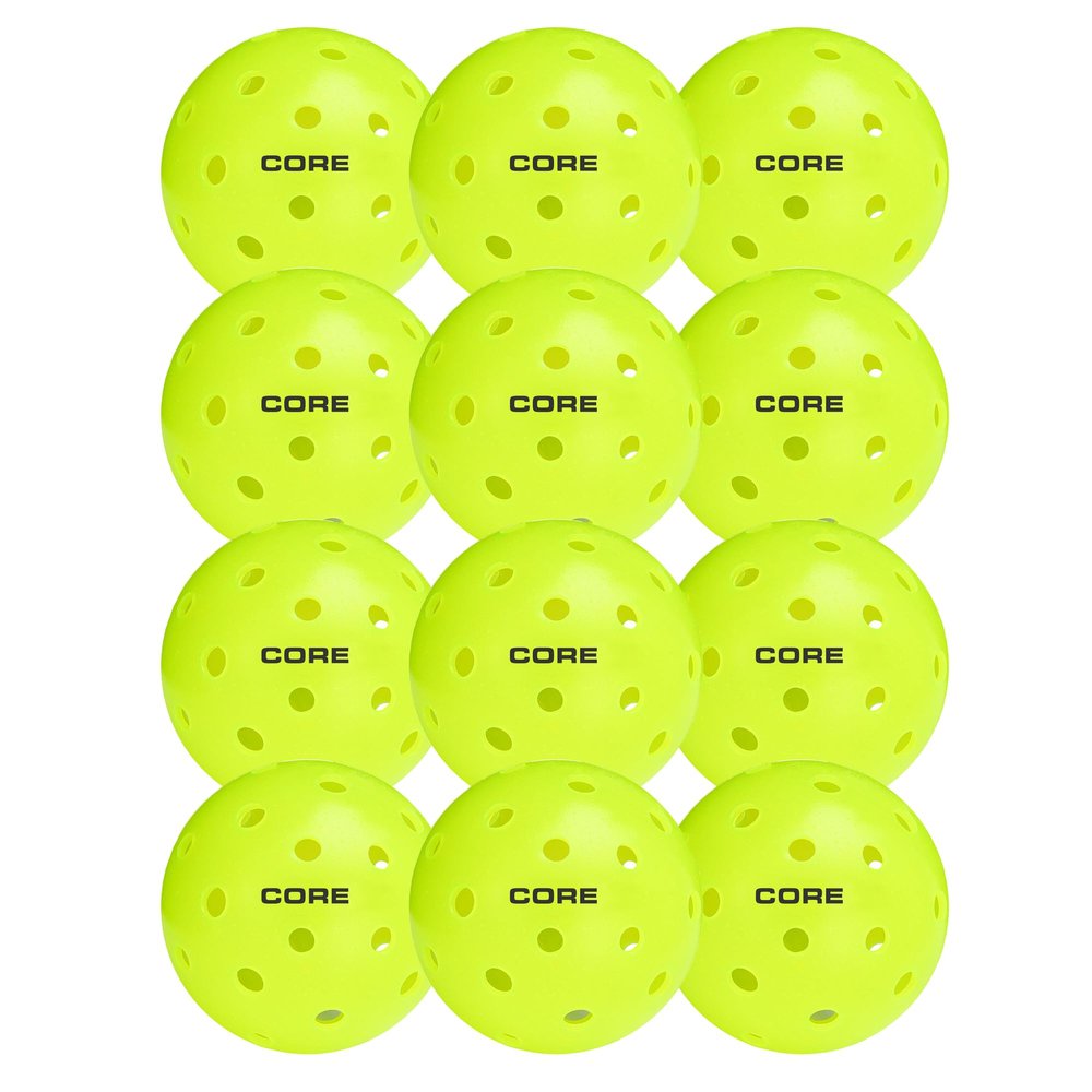 CORE Pickle ball Balls for Professionals and All Levels of Play Balls with 40 Holes -USA Pickle ball Approved Durable Outdoor Pickle ball (12 Balls)