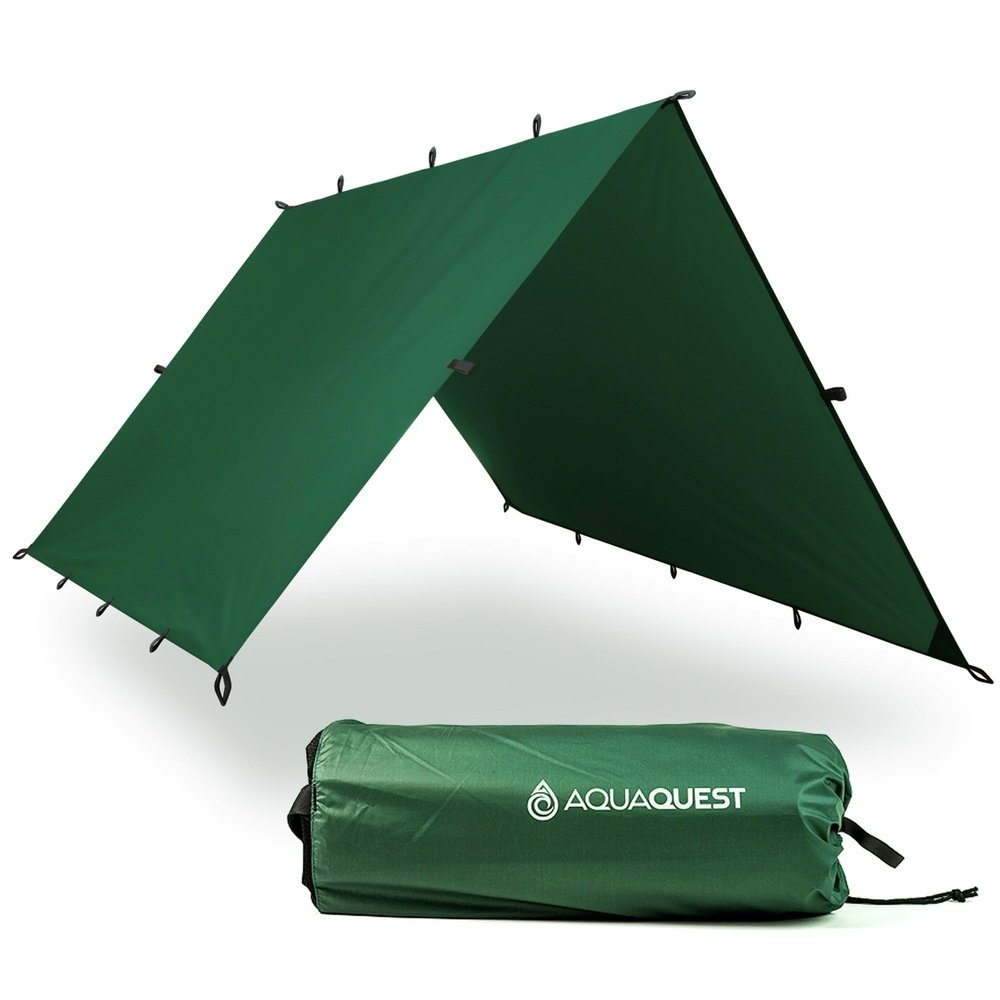 AquaQuest Defender Tarp  HeavyDuty Waterproof (20,000 mm) SeamTaped Rain Fly for Camping, Bushcraft & Survival  1515 Forester Green