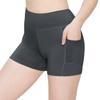 ALWAYS Women's 3" Yoga Shorts - Premium Soft Tummy Control Workout Stretch Solid Leggings Pants with Pockets Dark Charcoal XS view 1