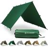 AquaQuest Safari Tarp  Lightweight Waterproof (5,000 mm) Seam-Taped Ripstop Rain Fly for Backpacking, Thru-Hiking & Hammock Camping  15x15 Forester Green