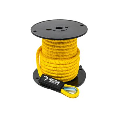 1/2" x 200' Yellow Solid Braid Nylon Anchor Line w/Thimble - Made in USA