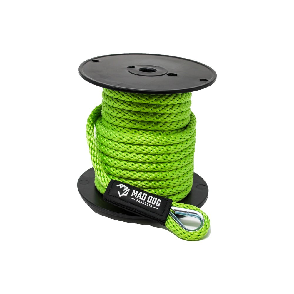 1/2" x 300' Lime Solid Braid Nylon Anchor Line w/Thimble - Made in USA