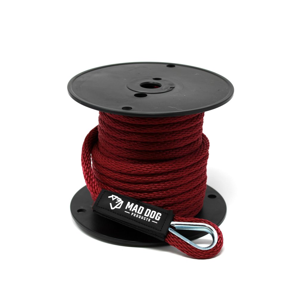 1/2" x 50' Burgundy Solid Braid Nylon Anchor Line w/Thimble - Made in USA