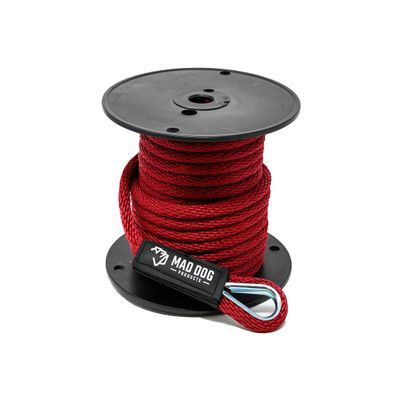 1/4" x 50' Burgundy Solid Braid Nylon Anchor Line w/Thimble - Made in USA