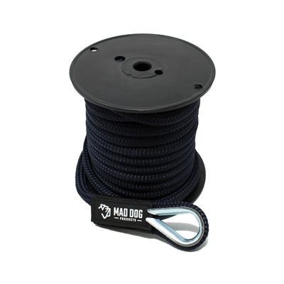 1/2" x 100' Navy Double Braid Nylon Anchor Line w/Thimble - Made in USA