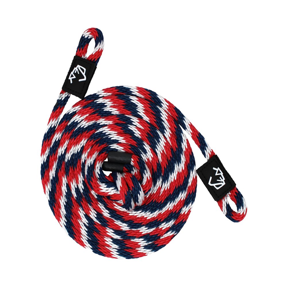 1/4" x 8' Red/White/Blue Solid Braid Fender Line (Sold in Pairs) - Made in USA
