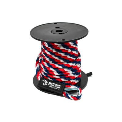 1/2" x 200' Red/White/Blue Solid Braid Nylon Anchor Line w/Thimble - Made in USA