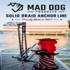 1/4" x 300' Sky Blue/Black Solid Braid Nylon Anchor Line w/Stainless Steel Thimble - Made in USA view 3