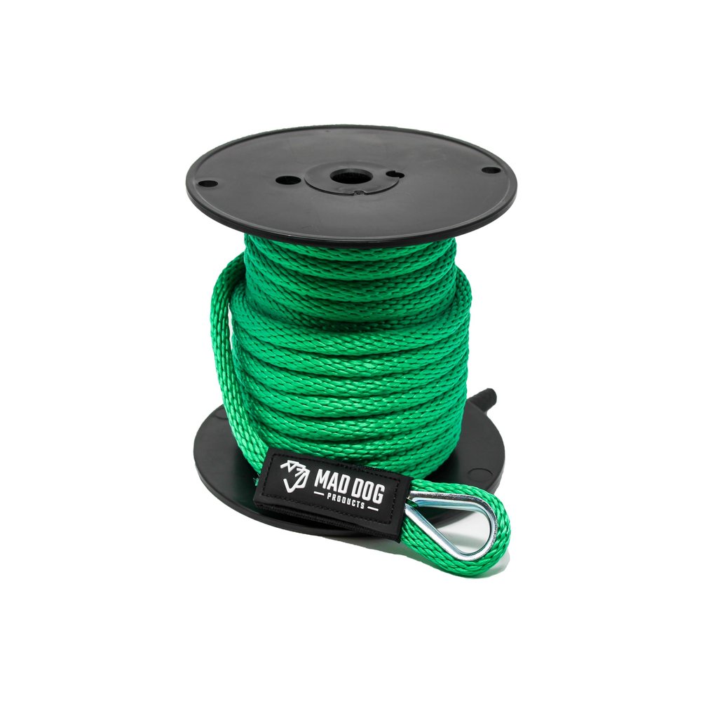 1/2" x 350' Green Solid Braid Nylon Anchor Line w/Thimble - Made in USA