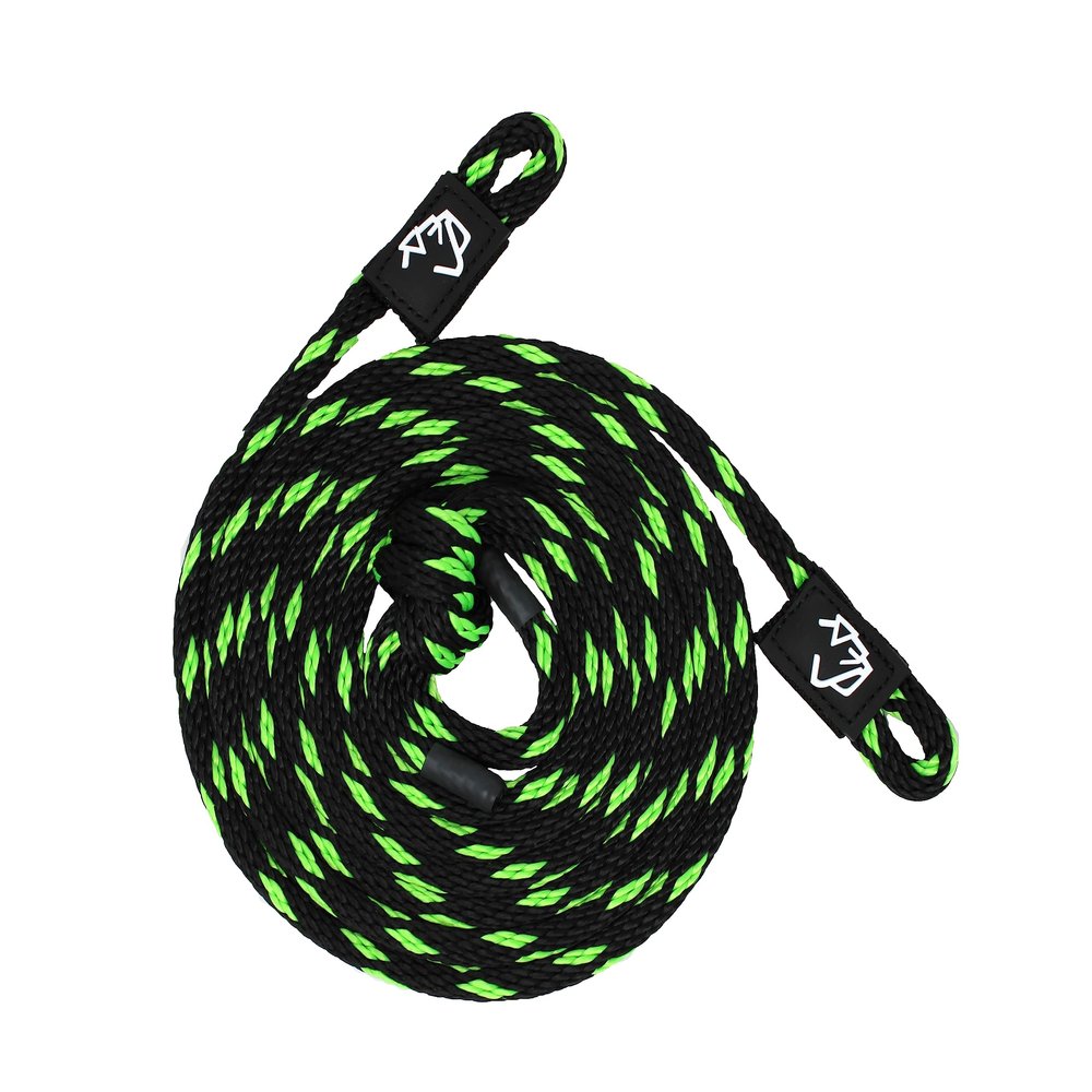 1/2"" x 12' Black/Lime Solid Braid Fender Line (Sold in Pairs) - Made in USA