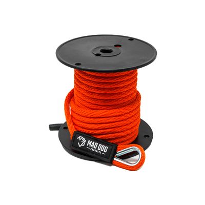 3/8" x 50' Orange Solid Braid Nylon Anchor Line w/Thimble - Made in USA