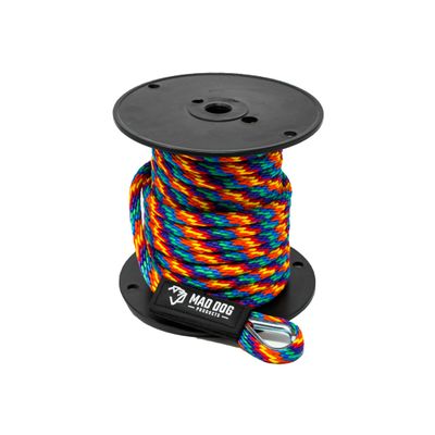 3/8" x 200' Rainbow Solid Braid Nylon Anchor Line w/Thimble - Made in USA