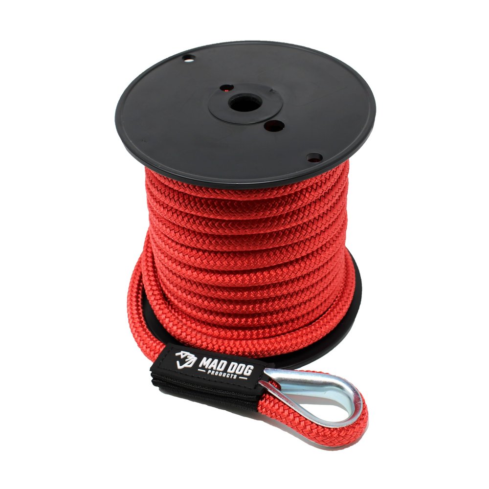 5/8" x 350' Red Double Braid Nylon Anchor Line w/Thimble - Made in USA