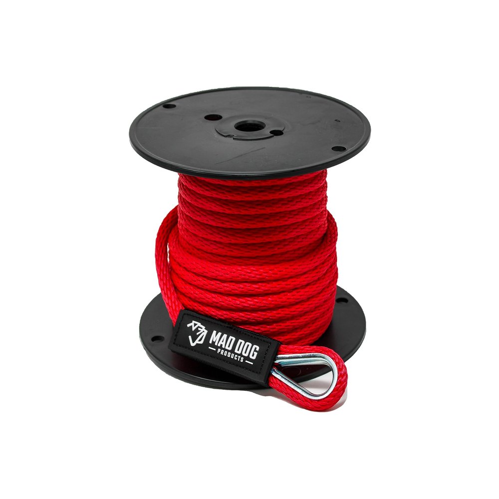 1/2" x 500' Red Solid Braid Nylon Anchor Line w/Thimble - Made in USA