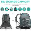 SEMSTY Ski Boot Bag, 55L Waterproof Ski and Snowboard Boots Travel Backpack for Skis, Snowboard, Ski Helmet, Goggles, Gloves & Accessories (Grey) view 2