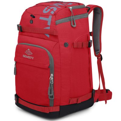 SEMSTY Ski Boot Bag, 55L Waterproof Ski and Snowboard Boots Travel Backpack for Skis, Snowboard, Ski Helmet, Goggles, Gloves & Accessories