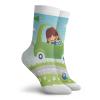 Cars Funny Compression Socks Women and Men,Little Girl Driving A Green Car On The Road Flowering Meadow Bird And Sunny Summer Day,Best for Circulation,Running,Athletic,Nurse,Travel,Multicolor -12 inch view 2