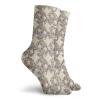Ethnic Funny Compression Socks Women and Men,Circles With Squares And Native Cultural Geometric Motifs Vintage Artwork,Best for Circulation,Running,Athletic,Nurse,Travel,Brown Beige And White -12 inch view 2
