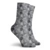 GULTMEE Floral Fashion Compression Socks,Greyscale Bouquet Of Roses Cartoon Style,Performance Polyester Cushioned Athletic Crew Socks for Running,Athletic,Grey Pale Grey Black -12 inch view 2