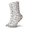 Indie Funny Compression Socks Women and Men,Ethnic Feathers With Colorful Style Ornaments Bohemian Tribal Print,Best for Circulation,Running,Athletic,Nurse,Travel,Turquoise Khaki Pale Pink -12 inch view 1