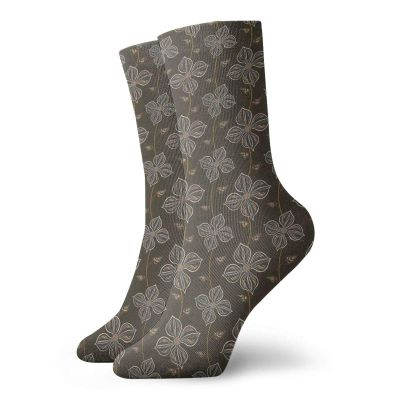 GULTMEE Funny Compression Socks Women and Men,Ornamental Composition With Blossoming Petals Doodle Style Illustration,Best for Circulation,Running,Athletic,Nurse,Travel, -12 inch