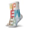 GULTMEE Happy New Year Fashion Compression Socks,Big Bold Rectangular Letters Christmas Holiday,Performance Polyester Cushioned Athletic Crew Socks for Running,Athletic,Multicolor -12 inch view 1