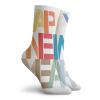 GULTMEE Happy New Year Fashion Compression Socks,Big Bold Rectangular Letters Christmas Holiday,Performance Polyester Cushioned Athletic Crew Socks for Running,Athletic,Multicolor -12 inch view 2