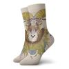 Goat Funny Compression Socks Women and Men,Sumptuous Goat Head With Bighorn Abstract Artistic Animal Figure Ethnic Tribal Design,Best for Circulation,Running,Athletic,Nurse,Travel,Multicolor -12 inch view 1